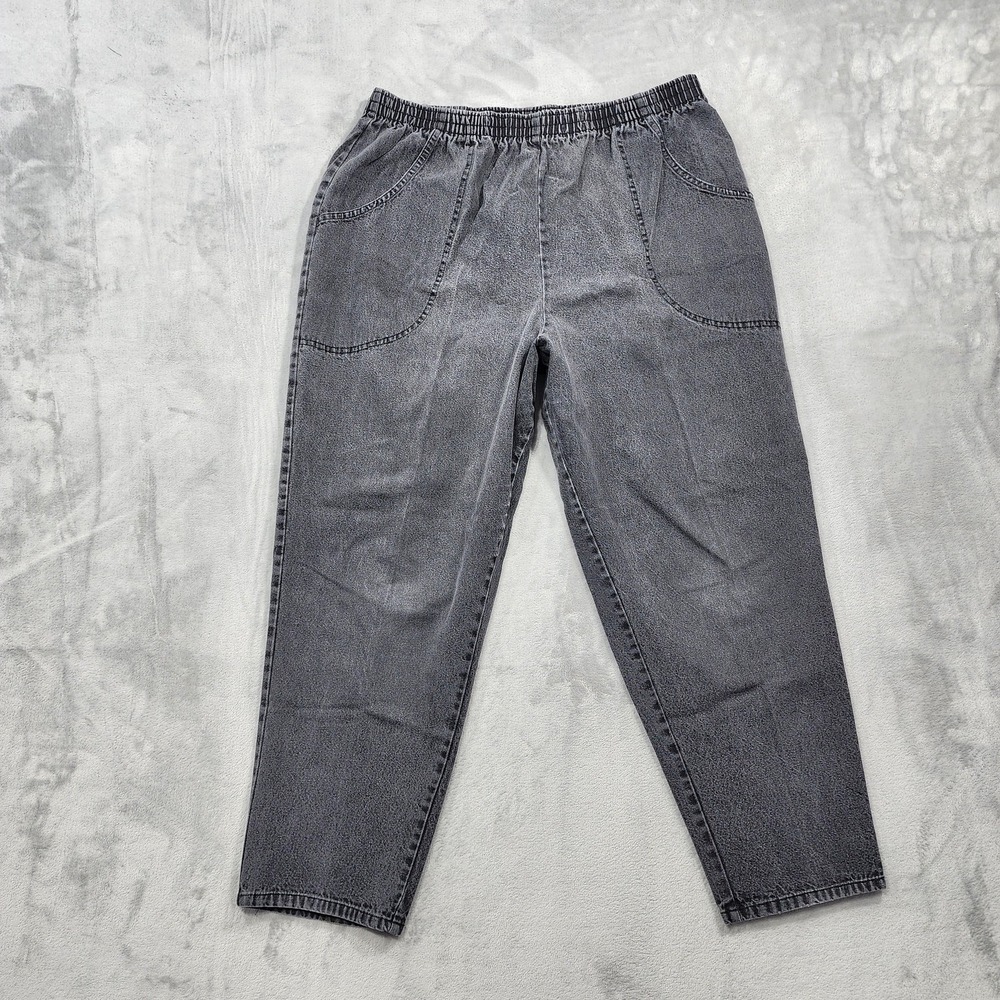 Vintage Just For Women Jeans Womens 24W Gray High Rise Relaxed Tapered Denim